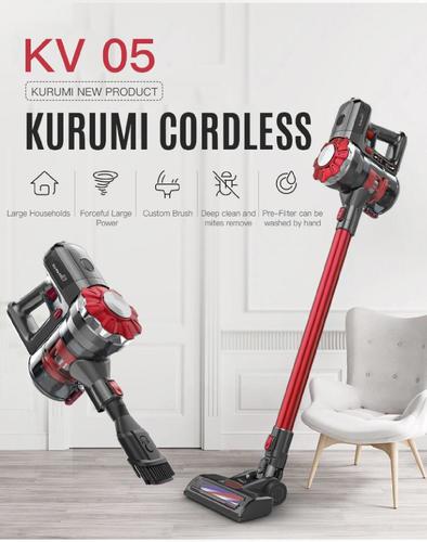 Kurumi KV 05 Cordless Stick Vacuum Cleaner Red atozfamilystore